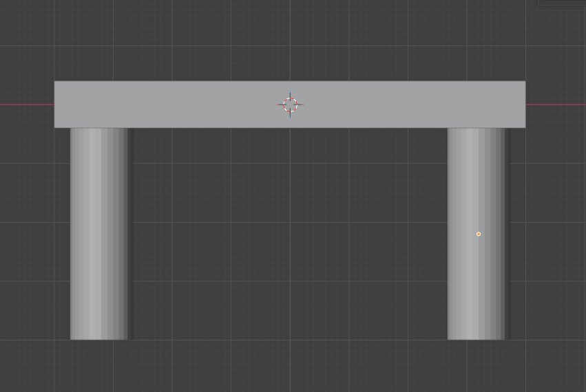 Table assembled by the agent with correctly proportioned cylindrical legs after switching from scale to resize.
