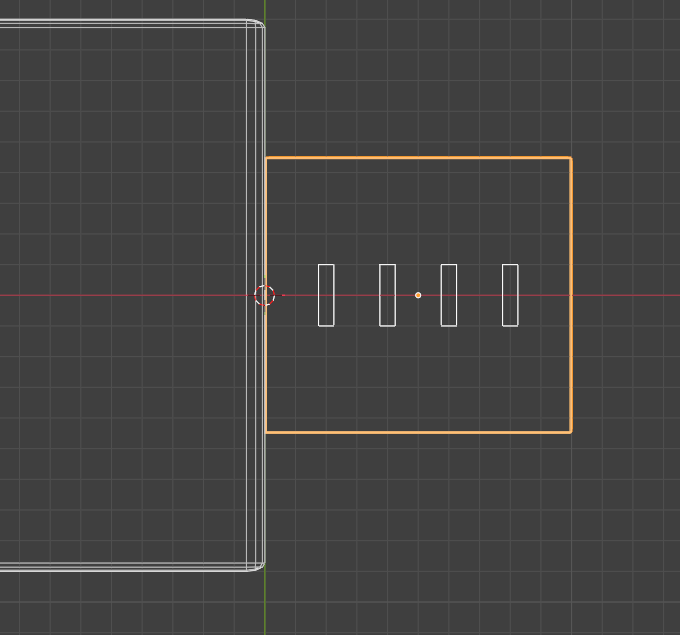 USB connector with the body along X but pins running vertically along Y instead of arrayed across the face.